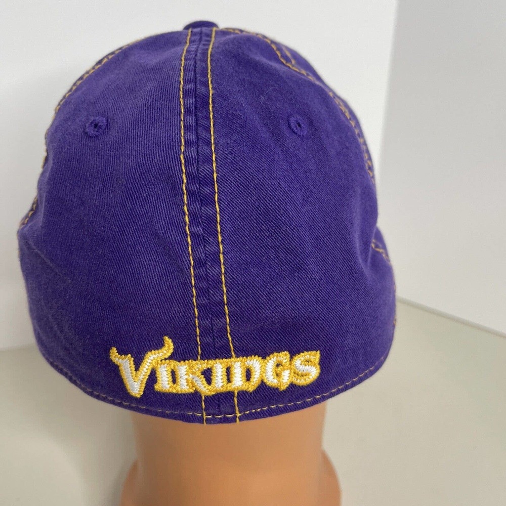 NFL Reebok Minnesota Vikings Reebok Purple Yellow Stitch Hat Cap Authentic - Picture 7 of 12